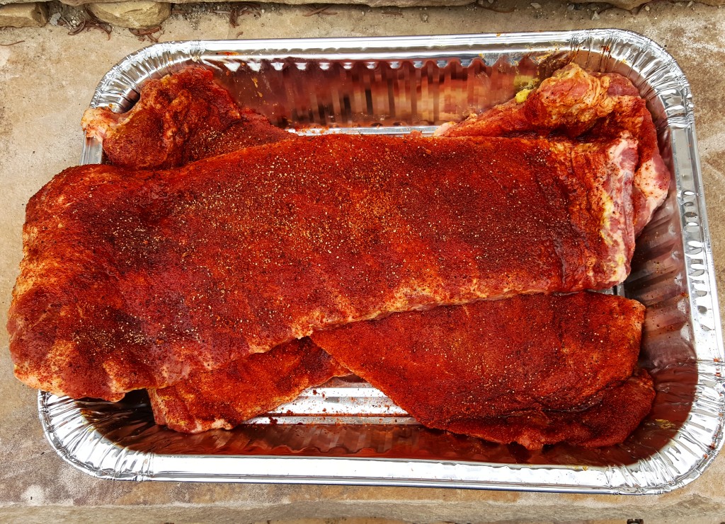 Ribs rubbed, rested, and ready.