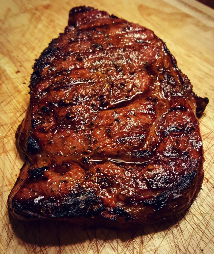 The first thing he made on his Joe Jr. was a reverse seared ribeye steak. And it was awesome.