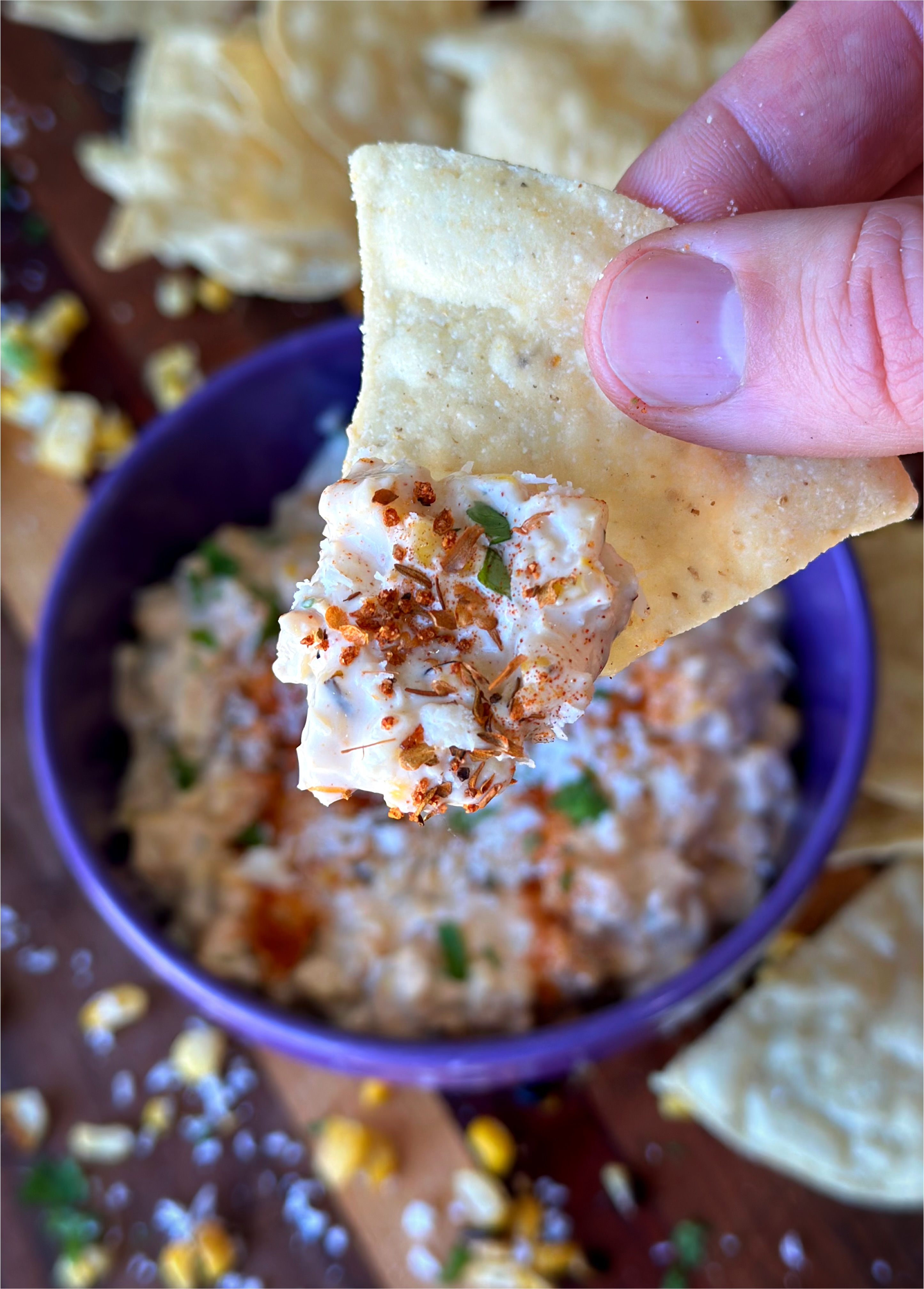 Tortilla chips are perfect for this easy homemade dip! 