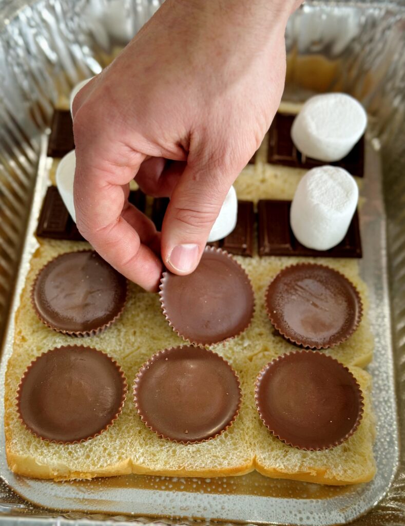 S’mores recipe with peanut butter cups. 